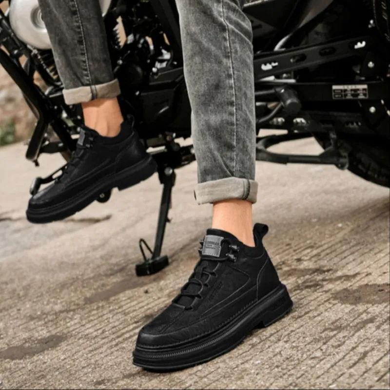 HLA Work Boots Men Low Top Black-19