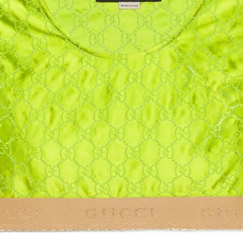 GUCCI Gg Embroidered Silk Vest Green-5