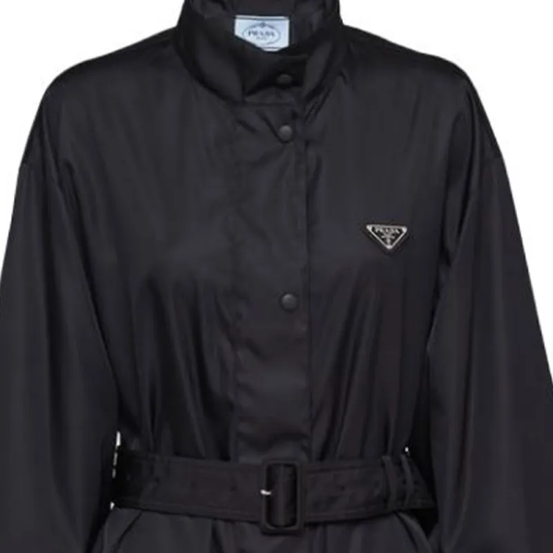 PRADA Regernated Nylon Rain Coat Black-1