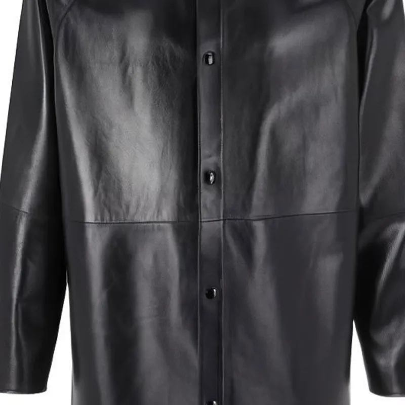 PRADA Leather Jackets Men Black-3