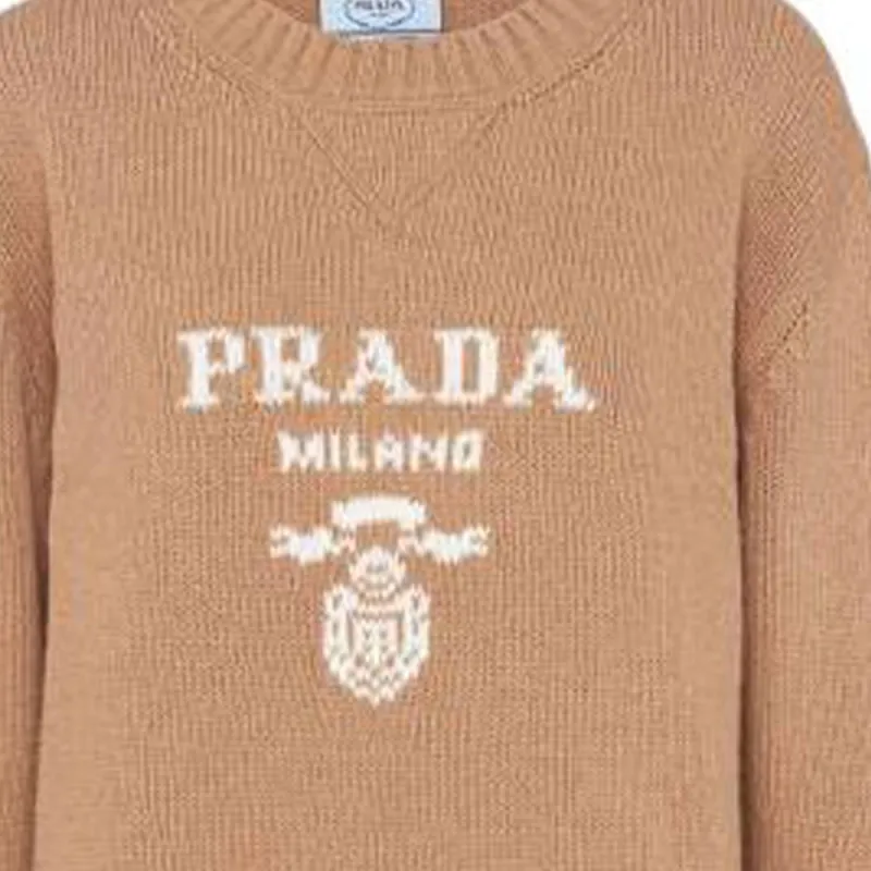 PRADA Logo-intarsia Cashmere-wool Jumper-5