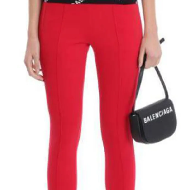 Balenciaga Casual Pants Slim Fit Women's Red-1