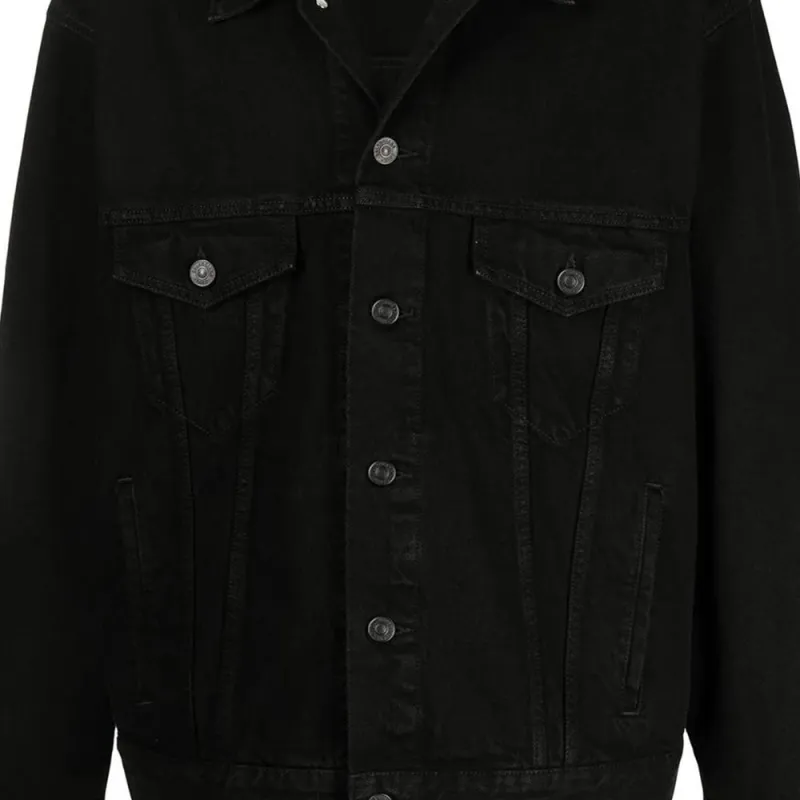 Balenciaga Denim Jacket Regular Fit Men's Black-5