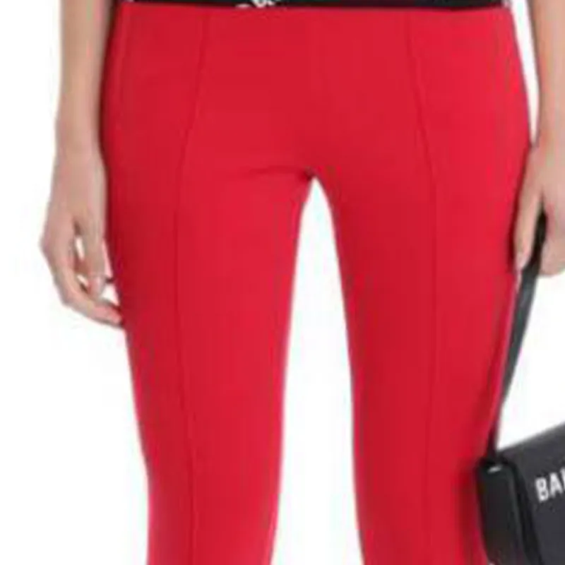 Balenciaga Casual Pants Slim Fit Women's Red-4