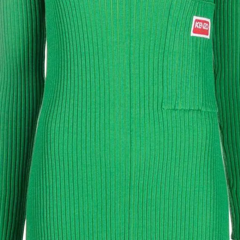 KENZO Long-Sleeved Dresses Women's Green-2