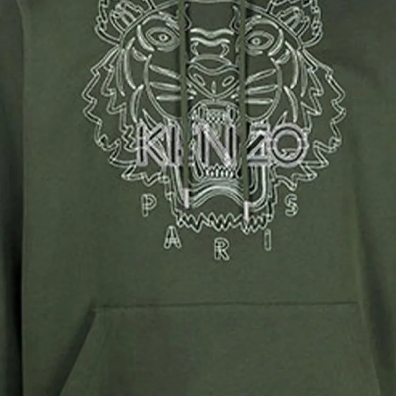 KENZO Tiger Embroidered Drawstring Hoodie-4