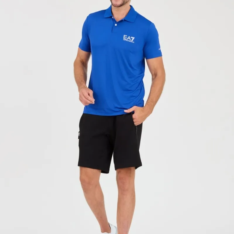 EMPORIO ARMANI EA7 SS24 Polo Shirt Men's Royal Blue-6