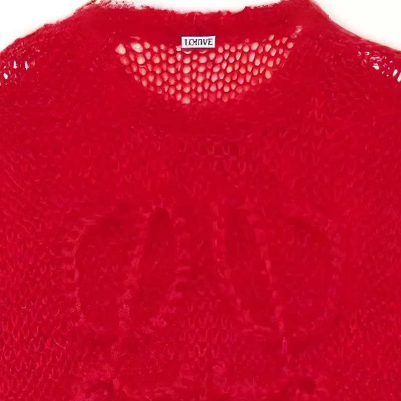 LOEWE Anagram Vest In Mohair Tank Tops Women's Red-3
