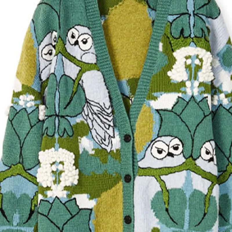LOEWE FW21 Loose Fit Sweater Women's Green-1