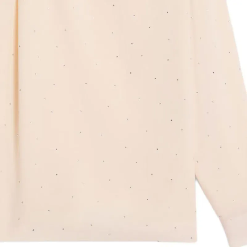 CELINE Draped Neck Blouse With Rhinestones In Lightweight Sablé-4
