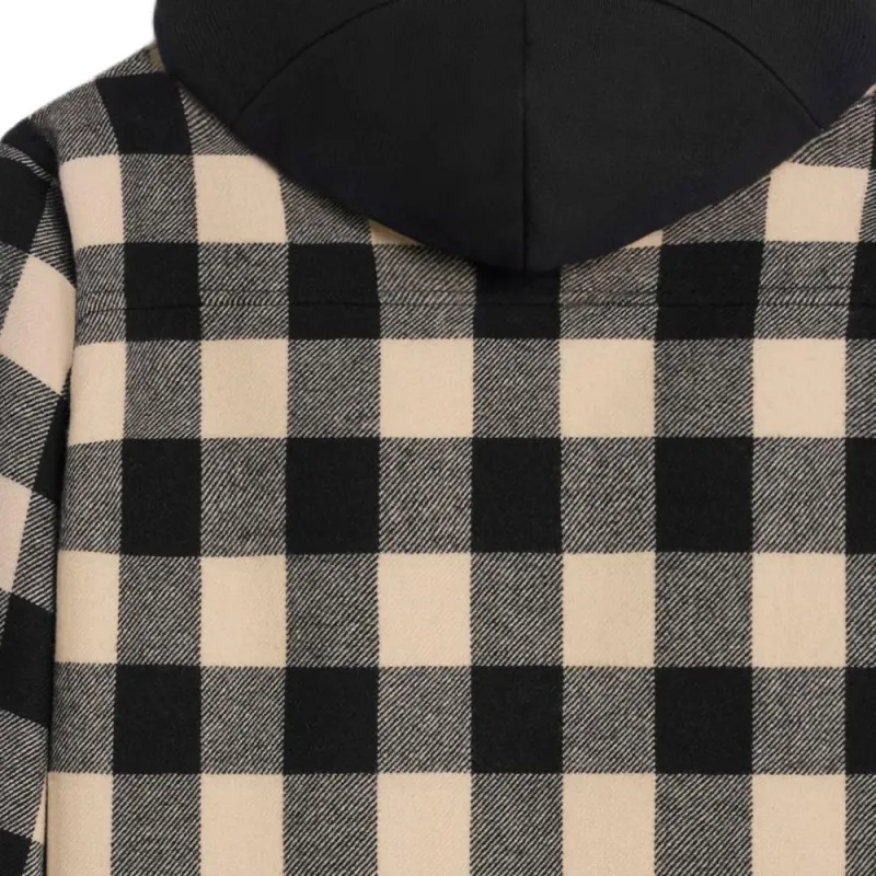 CELINE Hooded Overshirt In Check Wool-4