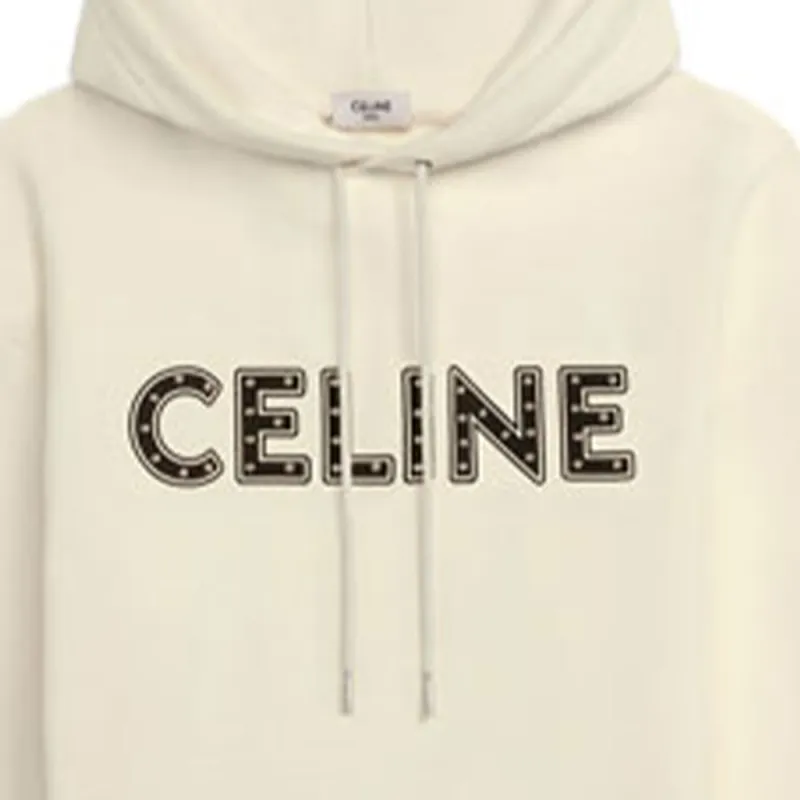 CELINE Loose Cotton Sweatshirt With Studs-2