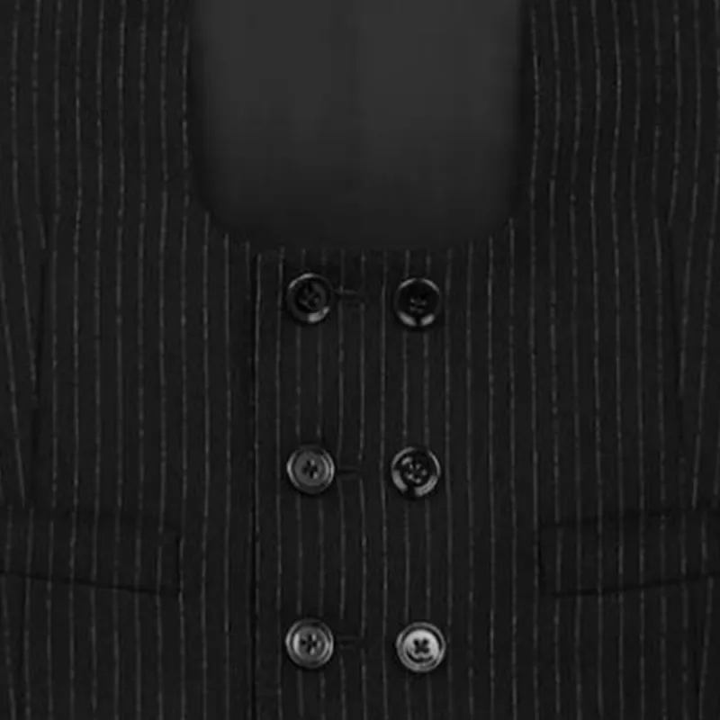 CELINE Double breasted Vest In Striped Wool Flannel-3