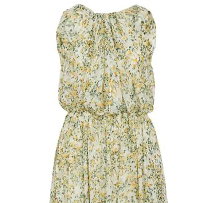 CELINE Sleeveless Dress Women's Yellow-2