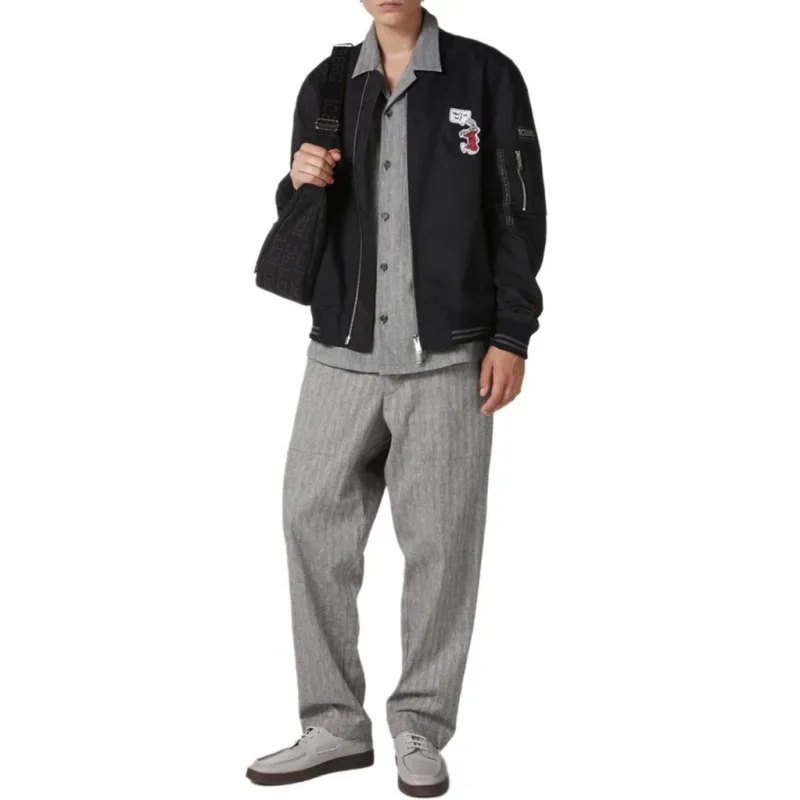 Iceberg Patch Detailed Zipped Bomber Jacket-3