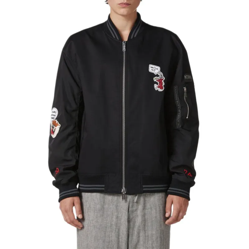 Iceberg Patch Detailed Zipped Bomber Jacket-1
