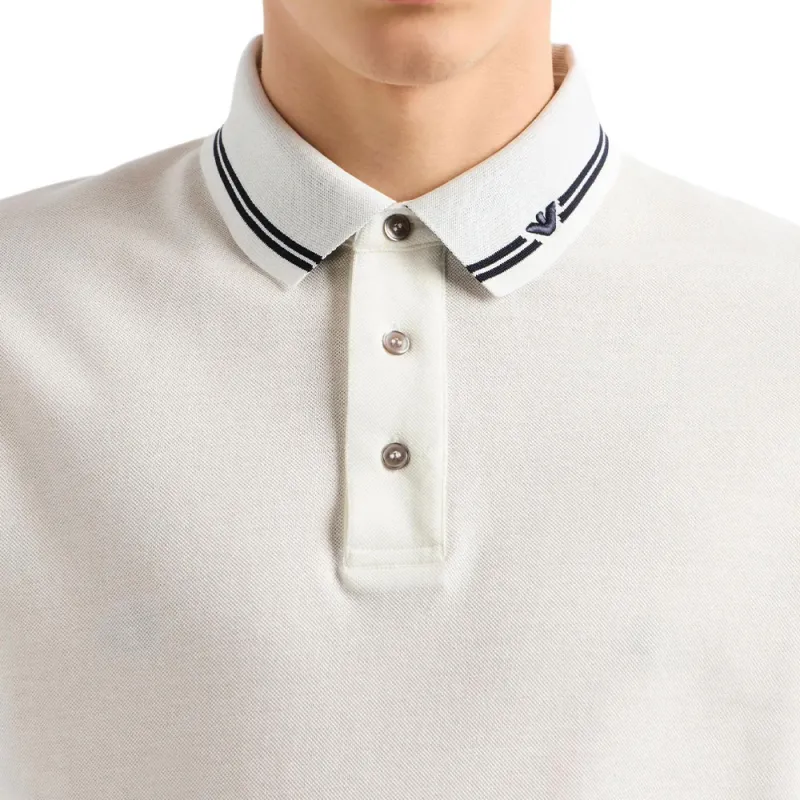 EMPORIO ARMANI Piqué Polo Shirt With Piped Collar-4