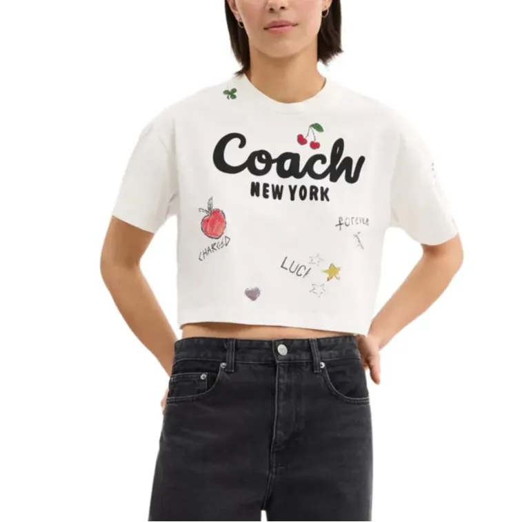 COACH Crop Tops Women's White-1