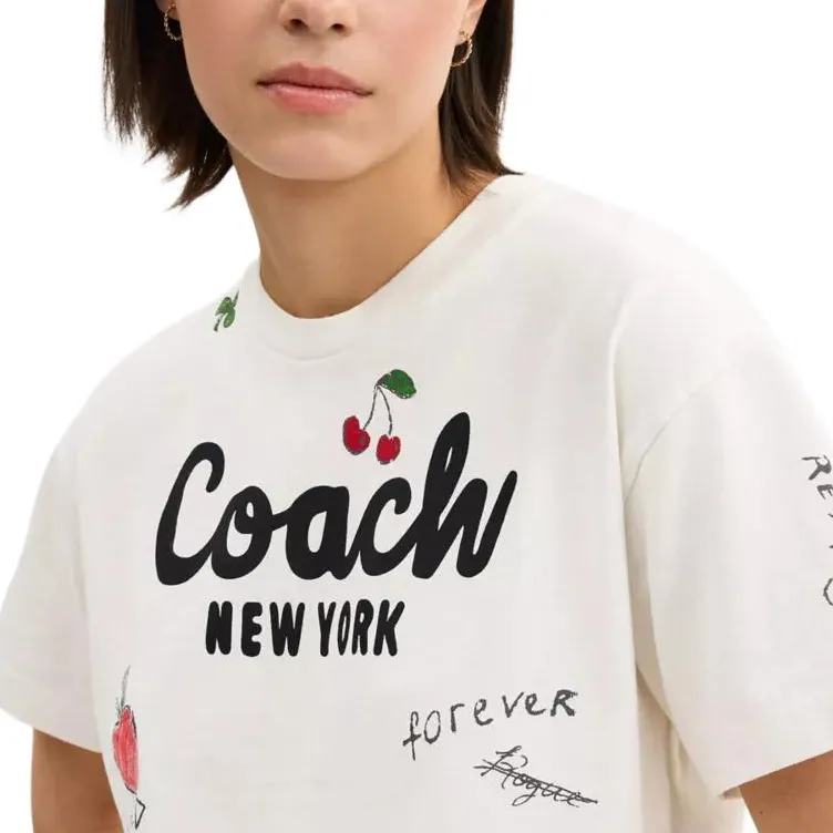 COACH Crop Tops Women's White-3
