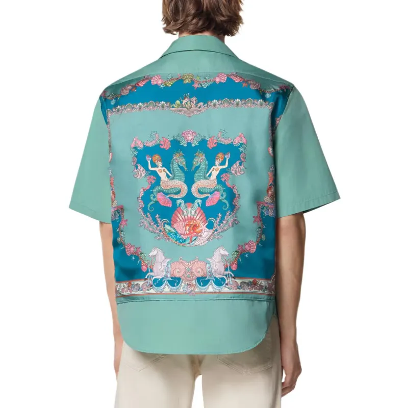 VERSACE CORAL THEATRE Shirt Men's Blue Green-3
