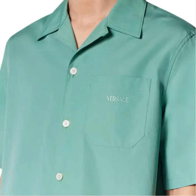 VERSACE CORAL THEATRE Shirt Men's Blue Green-4