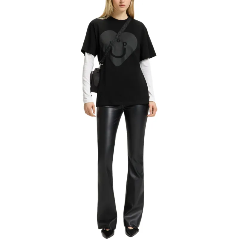HUGO BOSS Drop Shoulder Sleeve T Shirt Women's Black-2