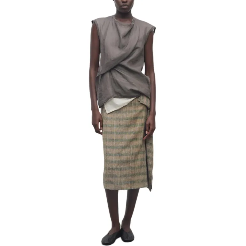 THE ROW Casual Long Skirt Women's Brown Green-2