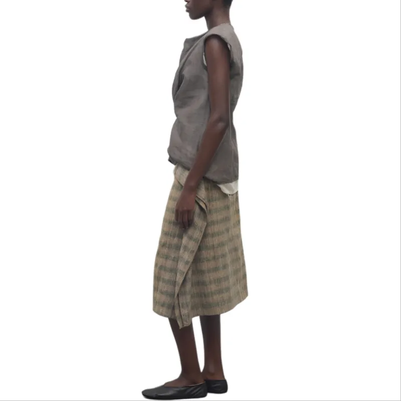THE ROW Casual Long Skirt Women's Brown Green-4