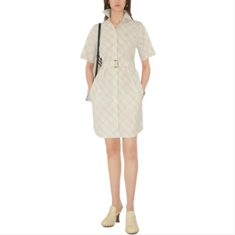 Burberry SS25 Short Sleeved Dress Women's Beige-1
