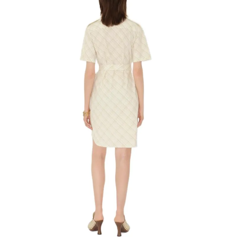 Burberry SS25 Short Sleeved Dress Women's Beige-2