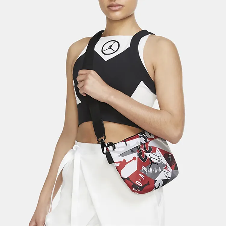Jordan Polyester Fanny Pack Shoulder Bag Crossbody Bag Regular Unisex Red Gray White-3