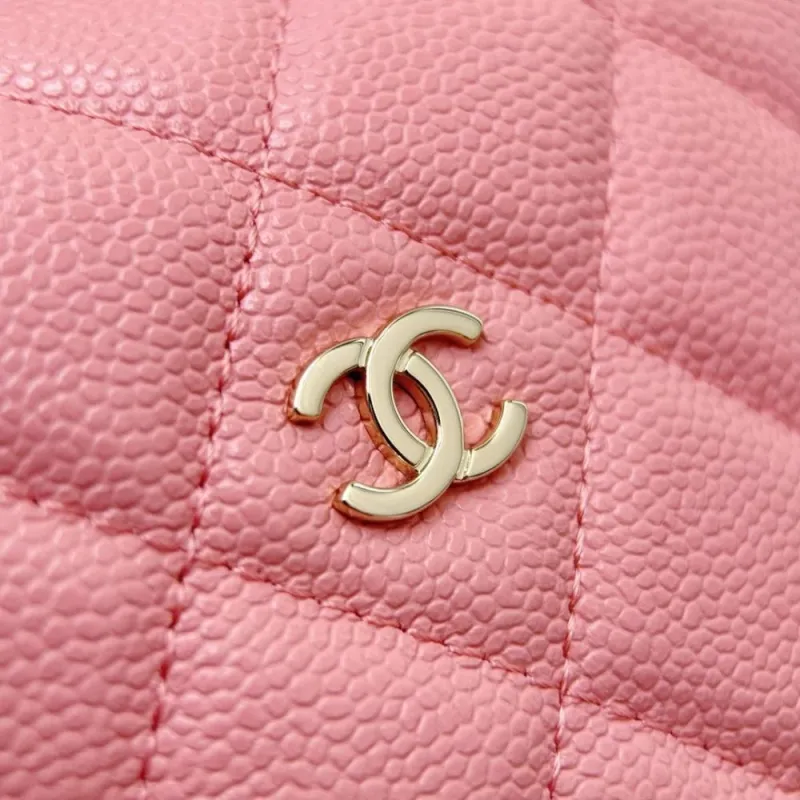 CHANEL Grain Calfskin Hobo Bag, Shoulder Bag, Crossbody Handbag Women's Light Pink Red-6