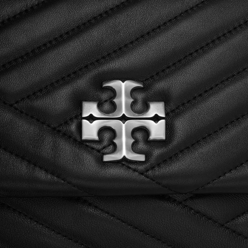 TORY BURCH Kira Leather Shoulder Bag, Crossbody Bag Medium Size Women's Black-4