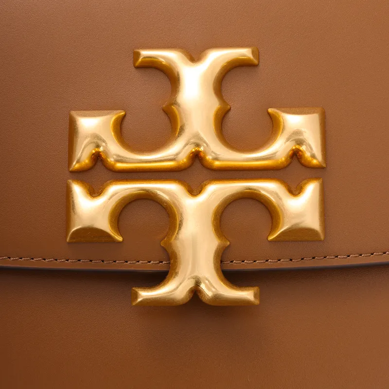 TORY BURCH Eleanor Cow Leather Shoulder Bag Crossbody Bag Medium Size Women's Camel Brown-4