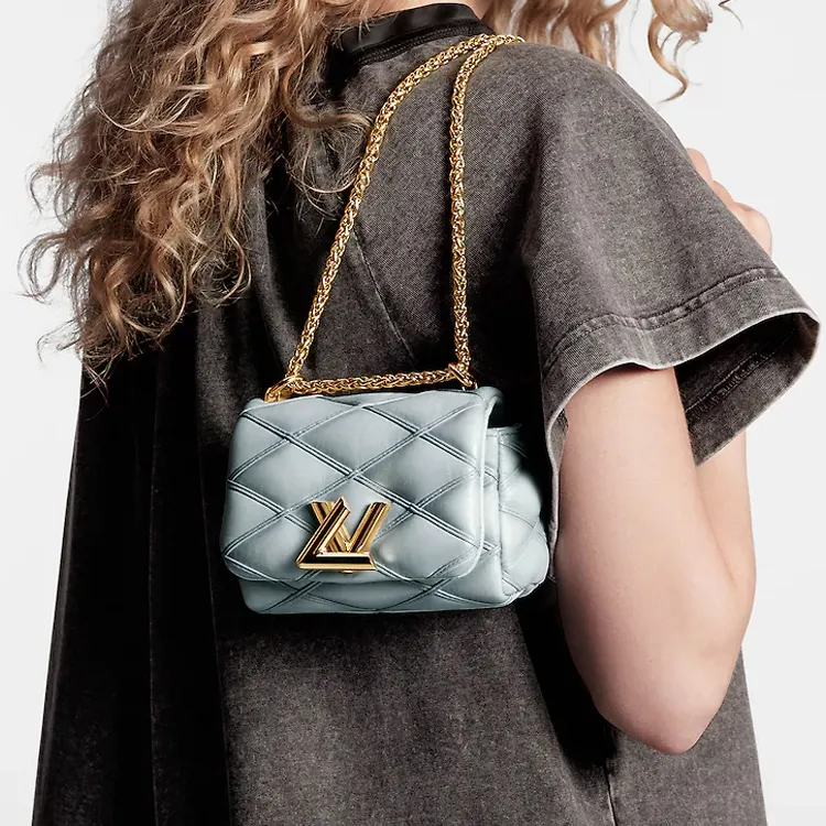 LOUIS VUITTON Pico GO 14 Leather Crossbody Bag, Shoulder Bag Regular Women's Light Gray-7