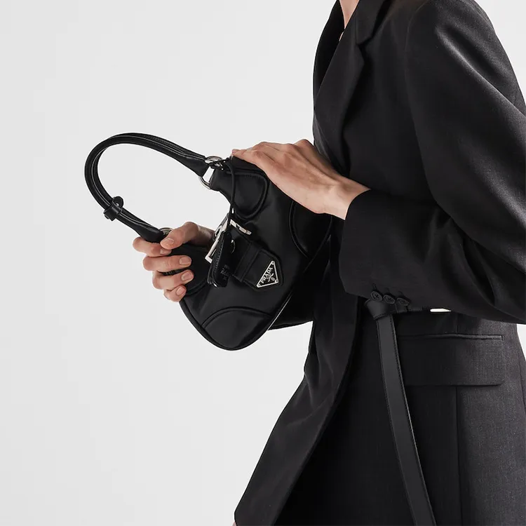 PRADA Moon Padded Nappa Leather Bag Black-7