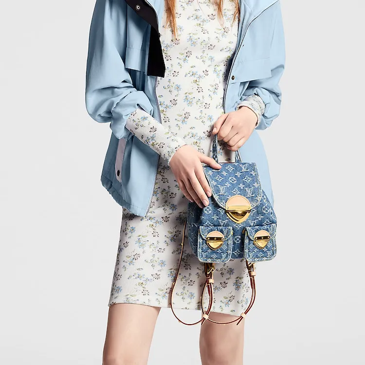 LOUIS VUITTON Venice Backpack Monogram Denim Blue-8