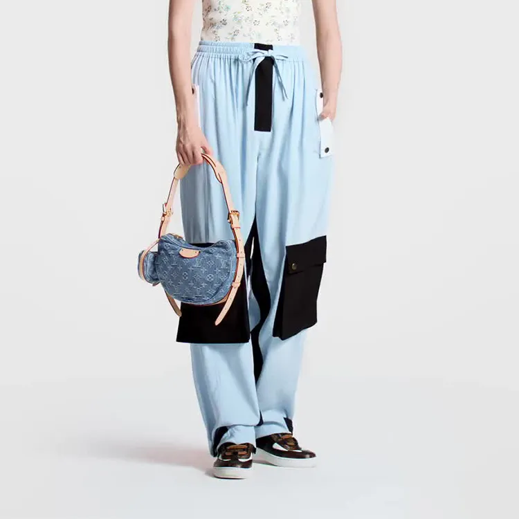 LOUIS VUITTON Croissant Mm Monogram Denim Blue-7