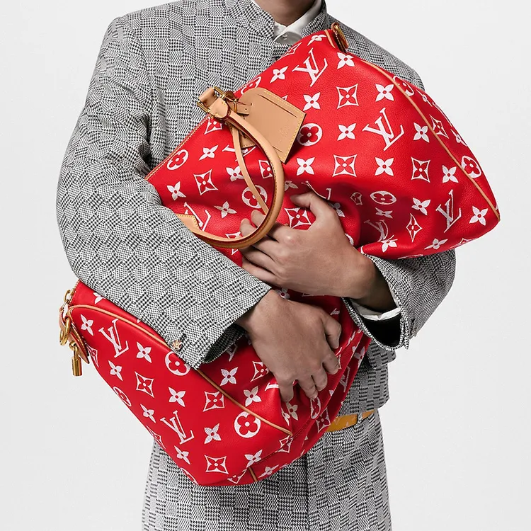 LOUIS VUITTON Speedy P9 Bandoulière 50 Monogram Leather Red-8