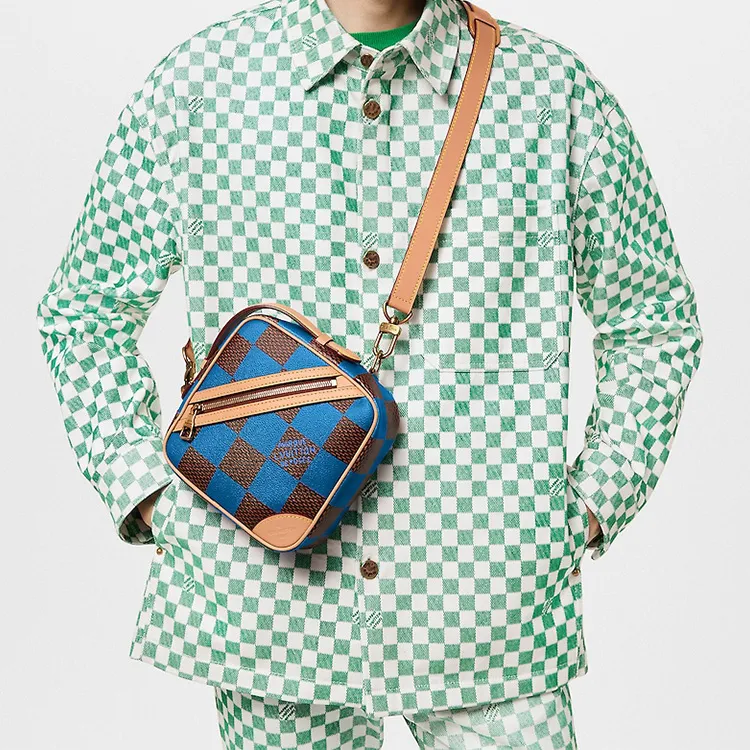 LOUIS VUITTON Chess Messenger Bag Damier Pop Blue-9