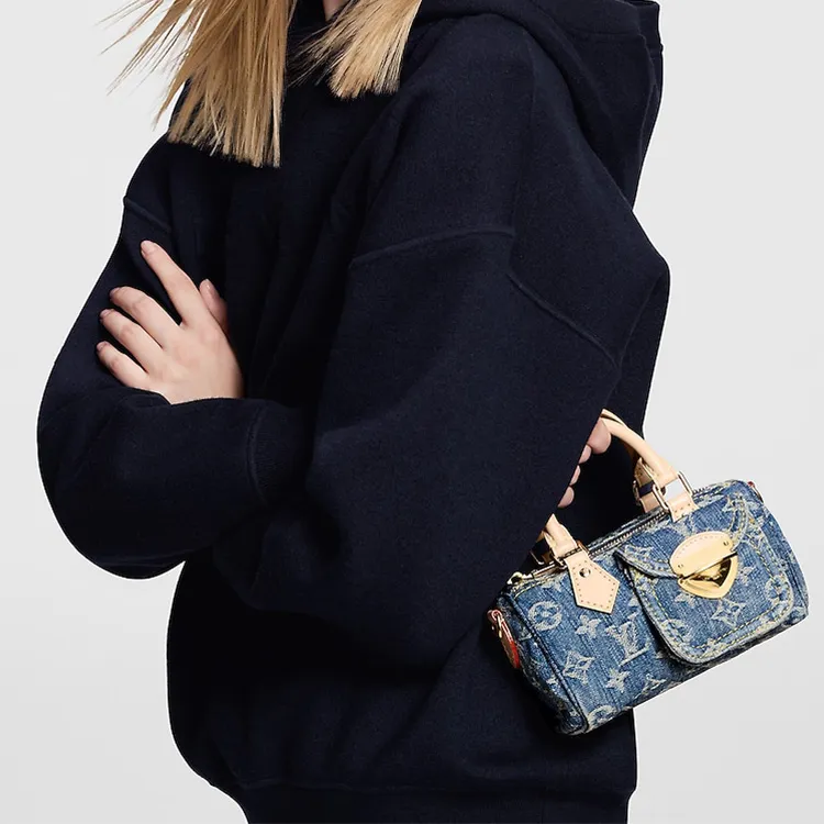LOUIS VUITTON Nano Speedy Monogram Denim Blue-8