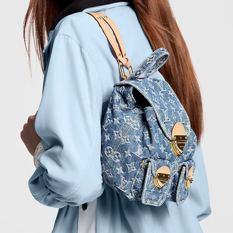 LOUIS VUITTON Venice Backpack Monogram Denim Blue-9