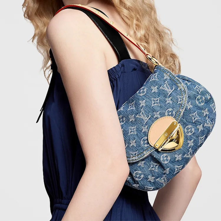 LOUIS VUITTON Sunset Bag Monogram Denim Blue-10