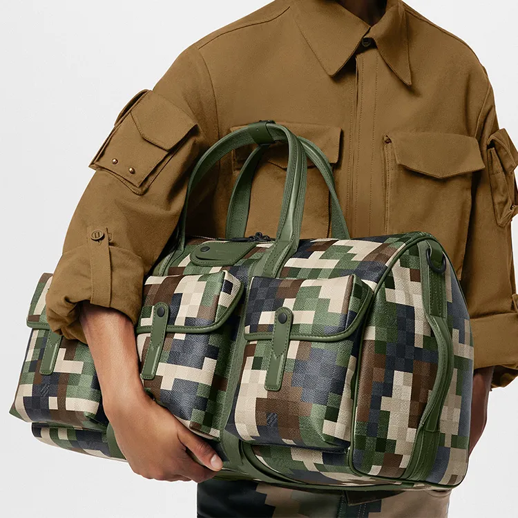 LOUIS VUITTON Keepall Canvas Monkey Bag, Shoulder Bag, Crossbody Bag, Handbag 55 Men's Camouflage-8