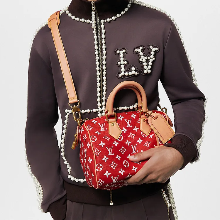 LOUIS VUITTON Speedy P9 Bandoulière 25 Monogram Leather Red-10