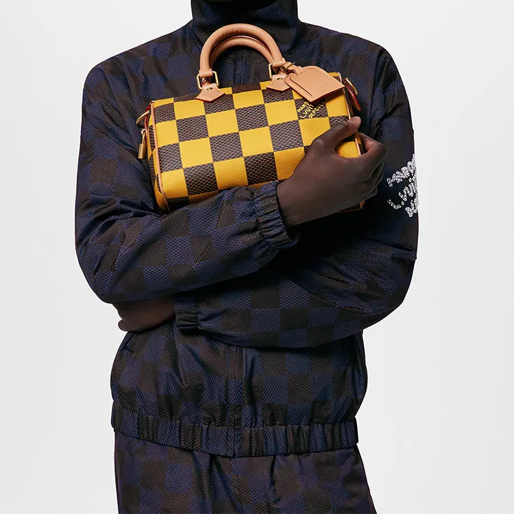 LOUIS VUITTON Speedy 25 Bandoulière Damier Pop Jaune Mat-7