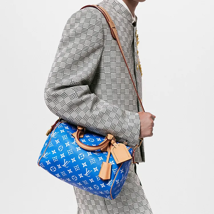 LOUIS VUITTON Speedy P9 Bandoulière 25 Monogram Leather Blue-9