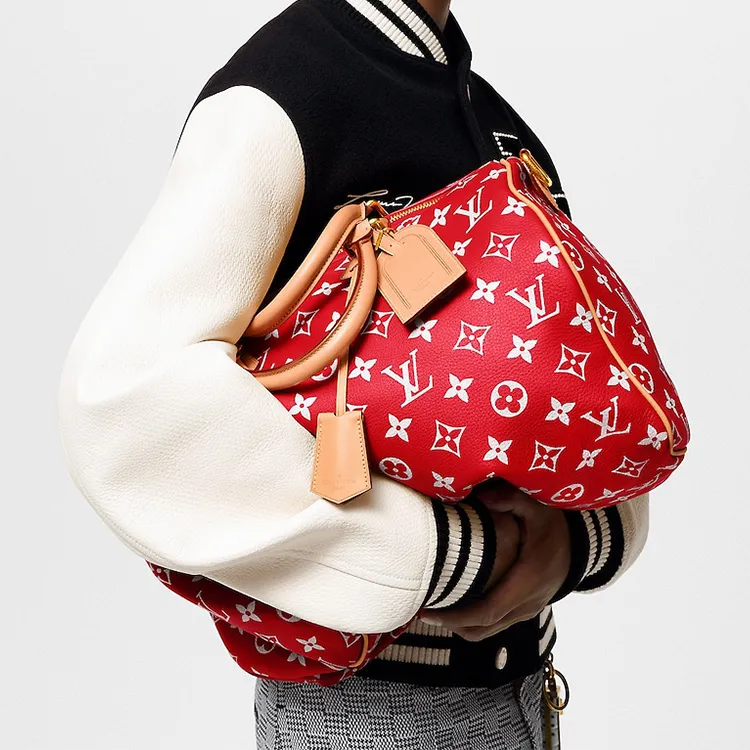 LOUIS VUITTON Speedy P9 Bandoulière 40 Monogram Leather Red-11