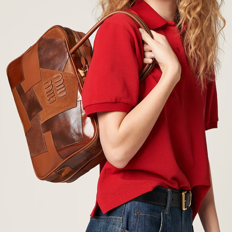 ミュウミュウ正規品/関税送料込み Logo leather bucket bag 楽天市場】ミュウミュウ MIU MIU ボー レザー バッグ【ブラック
