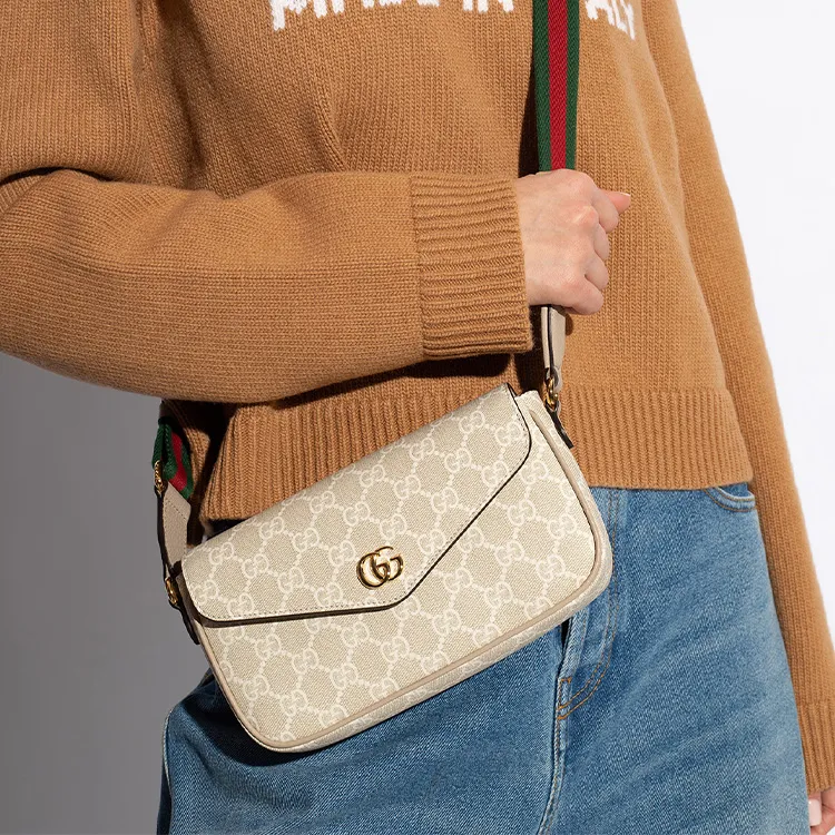 GUCCI Ophidia Supreme Canvas Shoulder Bag, Crossbody Bag Mini Women's Beige & Oat-6